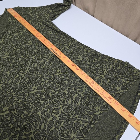 Cut Loose Shirt Women Large Green Floral Long Sleeve Pullover Stretch Goblincore - Picture 10 of 12